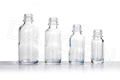 CLEAR GLASS HOMEOPATHIC BOTTLES